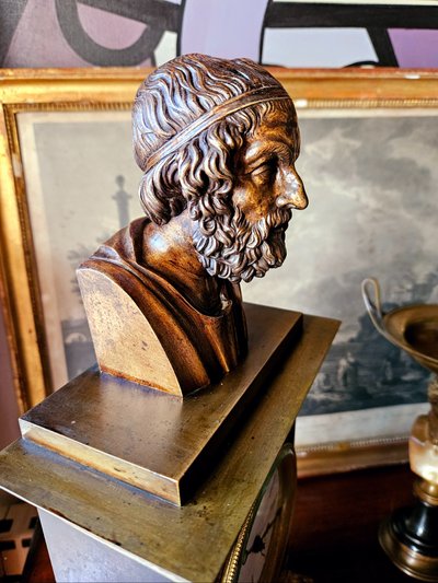 Orologio a bitta con busto di Omero 1820 ca.