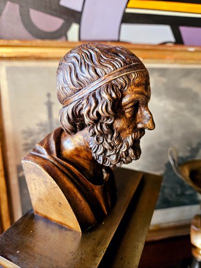 Orologio a bitta con busto di Omero 1820 ca.