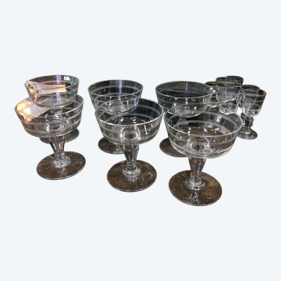 6 coupes à champagne en cristal 