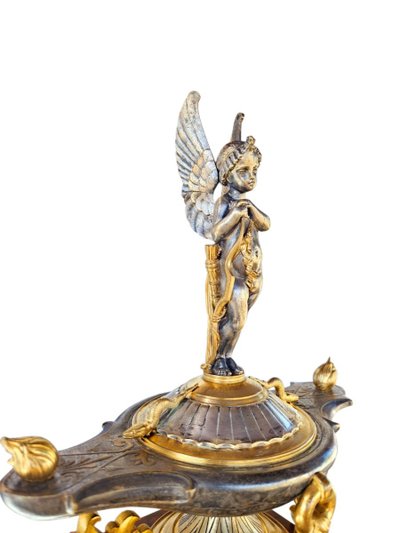19th century Etruscan style mantel set Henri Picard