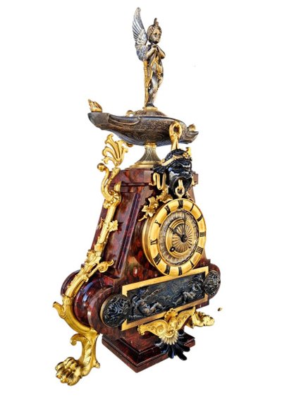 19th century Etruscan style mantel set Henri Picard