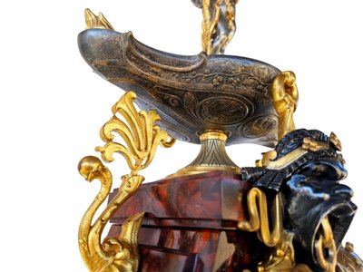 19th century Etruscan style mantel set Henri Picard