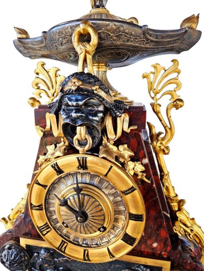 19th century Etruscan style mantel set Henri Picard