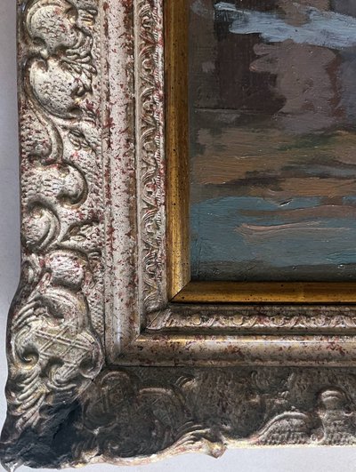 Pittura HSP Pierre MANDONNET (1891-1970) "Le miroir aux oiseaux - Martigues" (Lo specchio degli uccelli - Martigues)