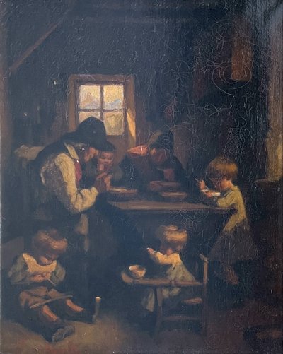 Tableau HST "Le Grand Père" par Édouard D'APVRIL (1843-1928) + cadre