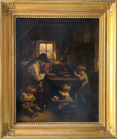 Tableau HST "Le Grand Père" par Édouard D'APVRIL (1843-1928) + cadre