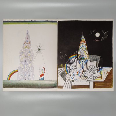 Saul Steinberg "Derriere Le Miroir" n. 157 avec quatorze lithographies de Maeght Editeur.