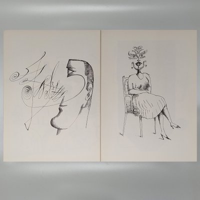 Saul Steinberg "Derriere Le Miroir" n. 157 avec quatorze lithographies de Maeght Editeur.
