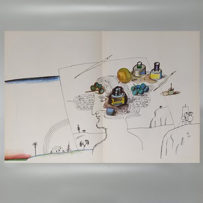 Saul Steinberg "Derriere Le Miroir" n. 157 avec quatorze lithographies de Maeght Editeur.