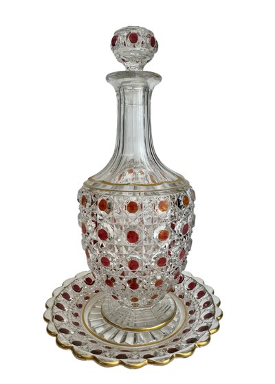 Baccarat - Carafe et son porte-carafe - modèle Diamants Pierreries 