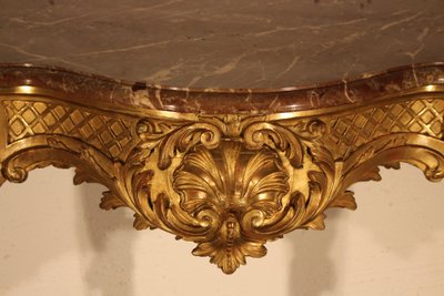Console régence  bois doré