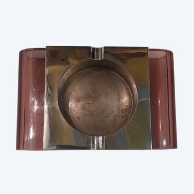 Cendrier plexi et chrome par Michel Dumas circa 1970