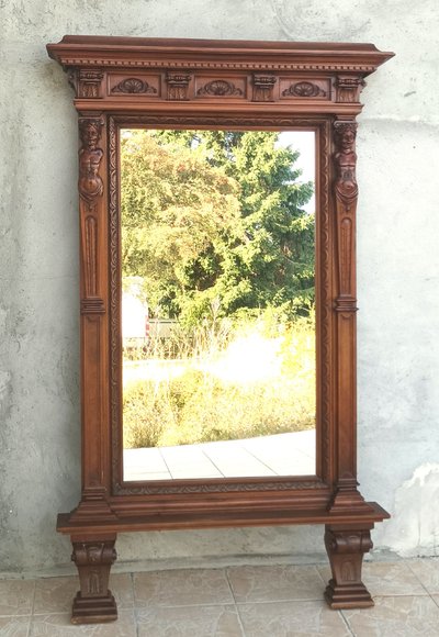 Renaissance walnut mirror