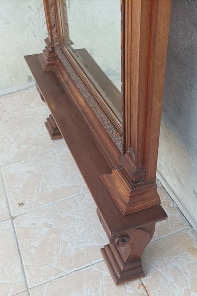 Renaissance walnut mirror