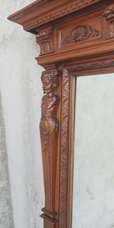 Renaissance walnut mirror
