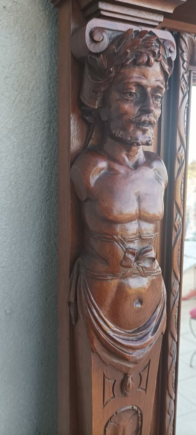 Renaissance walnut mirror