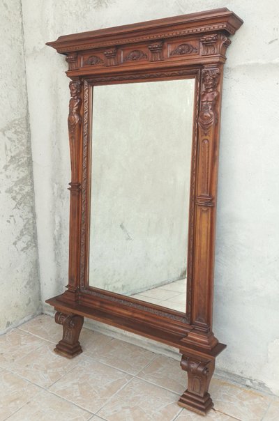 Renaissance walnut mirror