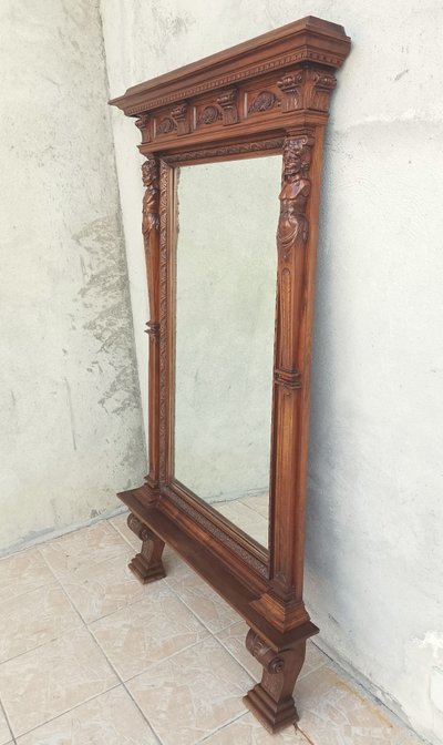 Renaissance walnut mirror