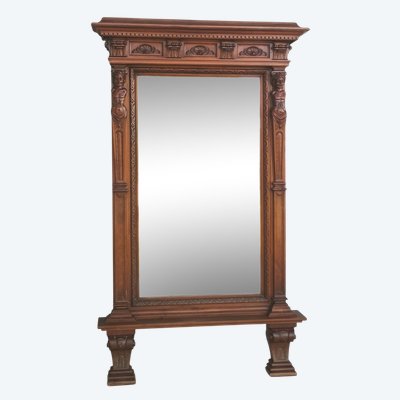 Renaissance walnut mirror