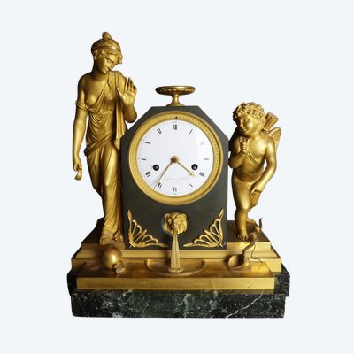 pendule bronze doré signée lefevre successeur de De Belle
