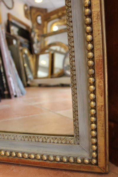 71 X 221 cm, Très grand miroir étroit d'entre-deux XIXème