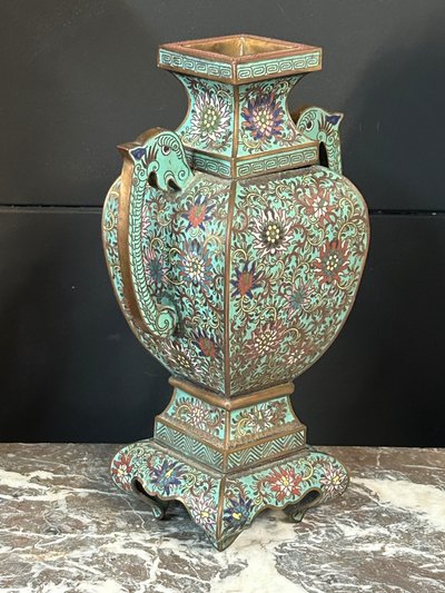 Cloisonné enamel vase, Chinese work, late 19th century - enamel - China H 34 cm