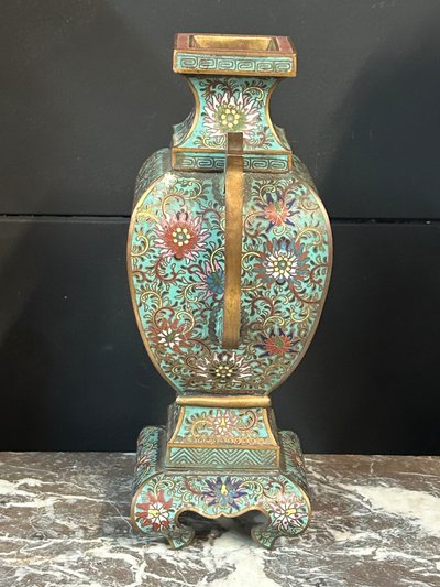 Cloisonné enamel vase, Chinese work, late 19th century - enamel - China H 34 cm