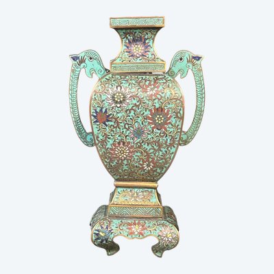 Cloisonné enamel vase, Chinese work, late 19th century - enamel - China H 34 cm