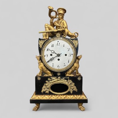 Austrian clock in lacquered and gilded wood, early 19th century - Vienna - Austria - Empire H 50 cm