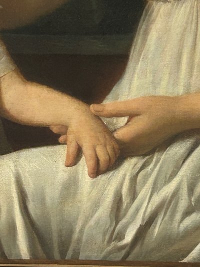 Portrait of a woman and her son, Directoire period - Empire - H 92 cm - oil on canvas