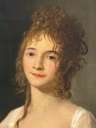 Portrait of a woman and her son, Directoire period - Empire - H 92 cm - oil on canvas