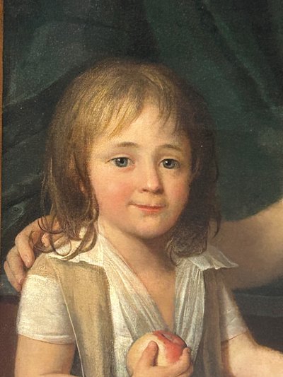 Portrait of a woman and her son, Directoire period - Empire - H 92 cm - oil on canvas