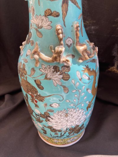 Dayazhai famille rose porcelain vase with dragons