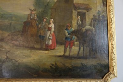 specchio trumeau in legno laccato e dorato