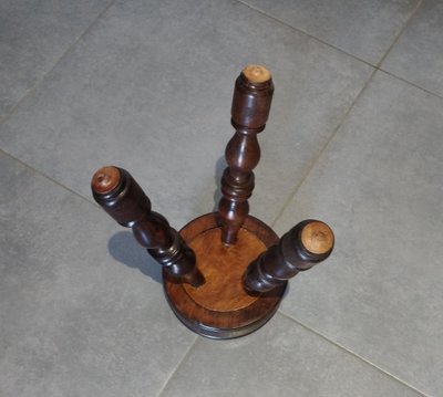 Tabouret ancien en bois tourné dlg de Charles Dudouyt, 50, 60 & 70