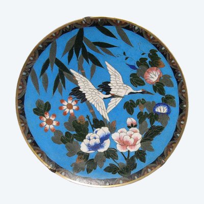 Grand Plat En émaux Cloisonnés XIXe. Japon Meiji.