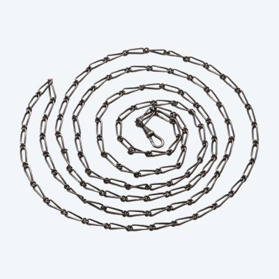 Lange Uhrenkette aus geschwärztem Stahl, antike Uhrenkette, schwarzer Stahl, antiker Schmuck