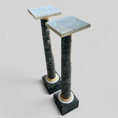 Säulenpaar - Ständer - Marmorscheiden, 19. Jahrhundert H 106 cm, Standsäule