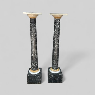 Säulenpaar - Ständer - Marmorscheiden, 19. Jahrhundert H 106 cm, Standsäule