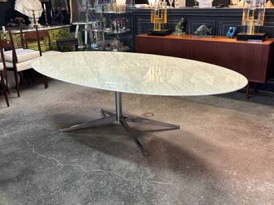 Großer ovaler Esstisch Florence Knoll Marmorplatte L 244 cm