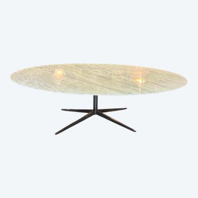 Großer ovaler Esstisch Florence Knoll Marmorplatte L 244 cm
