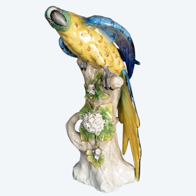A porcelain parrot sculpture, Germany, 20th century