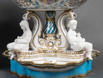 An important pair of porcelain and biscuit centerpieces, late 19th century