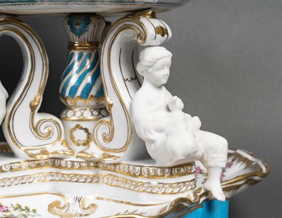 An important pair of porcelain and biscuit centerpieces, late 19th century