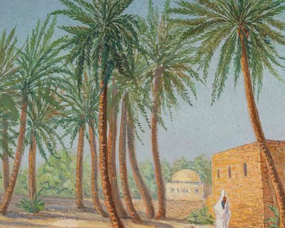 Ein Paar Ölgemälde auf Leinwand, orientalistisch, 1940er Jahre