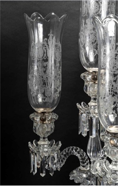 Une paire de girandoles en cristal de Baccarat, fin XIXème siècle 