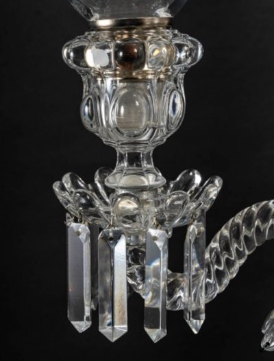 Une paire de girandoles en cristal de Baccarat, fin XIXème siècle 