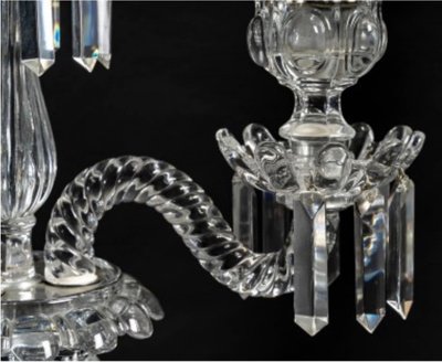 Une paire de girandoles en cristal de Baccarat, fin XIXème siècle 
