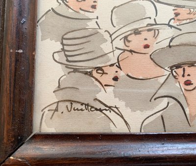 Elegant watercolor and ink