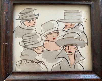 Elegant watercolor and ink